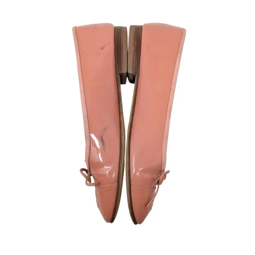 Chanel Ballet Flats Ballerinas CC Logo Cap Toe Nude Pink Patent 36.5 | 6